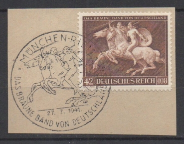 Michel Nr. 780, Galopprennen auf Briefstück.